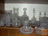kristal kozarci, sklede, svečniki, steklenice, pepelniki