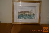 SLIKA "LJUBLJANSKI GRAD" akvarel, 33 x 27 cm