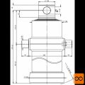 Cilinder teleskopski, 4stopnje, 25t, 1470mm, z luknjo 4082F