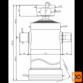 Cilinder teleskopski, 4stopnje, 14t, 1040mm, s kroglo 4041S