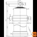 Cilinder teleskopski, 6stopenj, 20t, 2490mm, z luknjo 4061F