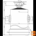 Cilinder teleskopski, 9stopenj, 25t, 3140mm, s kroglo 9034S