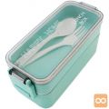 Prenosna lunch box posoda za hrano 750ML + pribor zelena