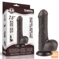 DILDO Lovetoy Sliding Skin Dual Layer Black 7''