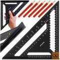 Velik alu. mizarski kotnik 300x300x450mm črn in svinčniki
