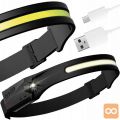 2v1 aku. LED COB naglavna svetilka 350lm USB senzor vklopa