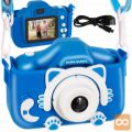 3MP otroški fotoaparat LCD SD FULL HD moder + etui in trak